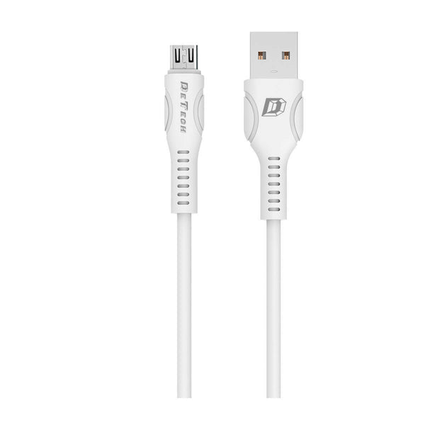 De Tech DE-27M Regular USB 2.0 to micro USB Cable Λευκό 1.0m (40109)