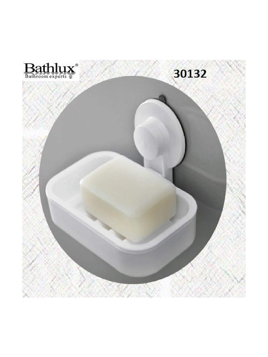 Bathlux 30132 87001SPN35WH Σαπουνοθήκη Επιτοίχια Πλαστική με Βεντούζα Λευκή